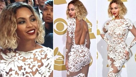 Бейонсе в кружевном платье Michael Costello Couture