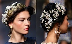 Dolce & Gabbana весна-лето 2014 прически и аксессуары для волос