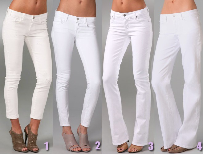 белые джинсы
