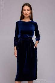 картинка-синее-бархат-платье-модное