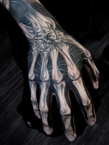 Топ-20 крутых и устрашающих татуировок со скелетом на руке