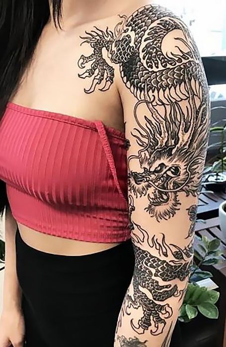 Топ-20 лучших татуировок дракона для женщин