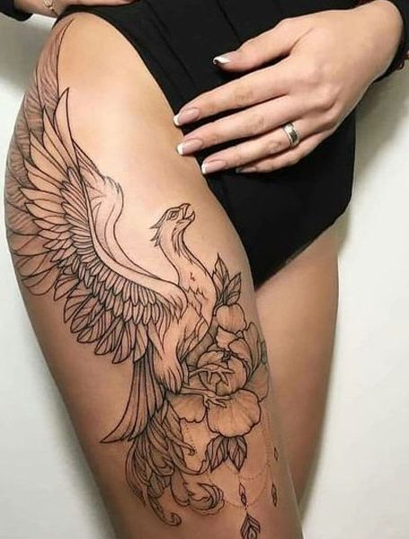 Топ-20 ярких татуировок с изображением феникса для женщин